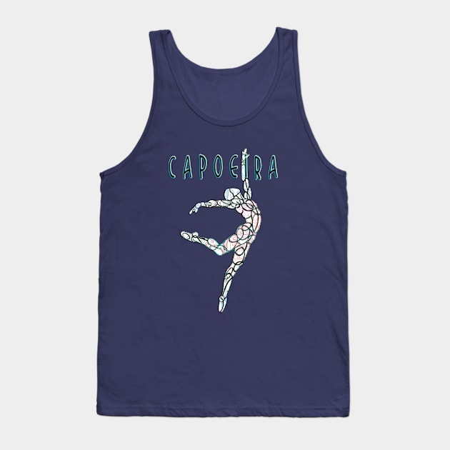 Capoeira Dancer Jump with Text Tank Top by badlydrawnbabe